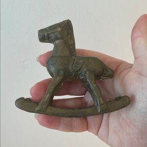 Antique Brass Rocking Horse Figurine